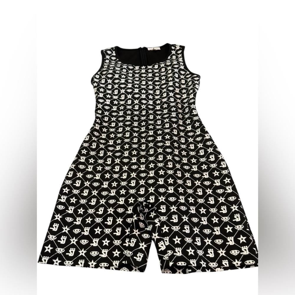 Shane Justin Runway Logo Zipper Short Romper Large